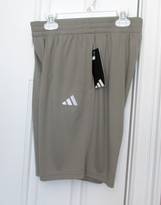 New Youth Boy's adidas Mesh Shorts Large 14/16 Dark Beige