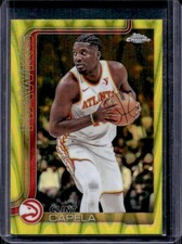 2025-26 Topps Chrome Clint Capela RayWave Yellow Refractor #/275 Hawks