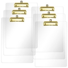 Thick Acrylic Clear Clipboards Cute Transparent Bulk Clipboard with Gold Stro...