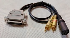 Amiga Cable Atari Video Monitor SC1224 DB23 to DIN13 RGB Gold with Audio NEW