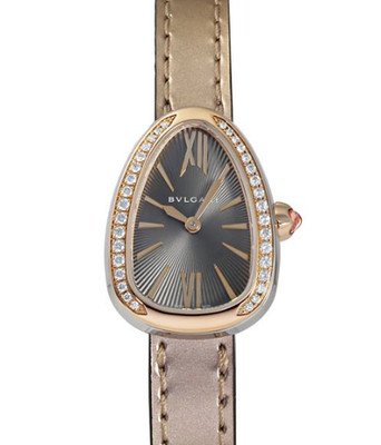 BVLGARI Serpenti SP27C6SPGDL Gray 18K PG Diamond Women's Watch New in Box