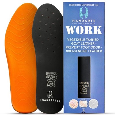 HANDARTE Memory Foam Work Insoles for Standing All Day | Premium Leather Boot...