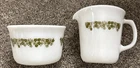 vintage Pyrex Spring Blossom "Crazy Daisy" creamer and open sugar bowl set