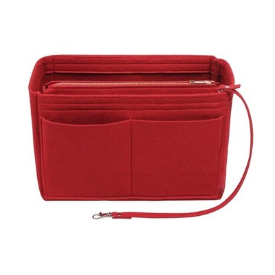 lumanothy Filztasche Organizer Einsatz mit mehreren Taschen - Handtasche XL, rot 