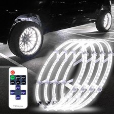17 inch Bright White Double Row Wheel Lights, Pure White and Remote ControlWh...