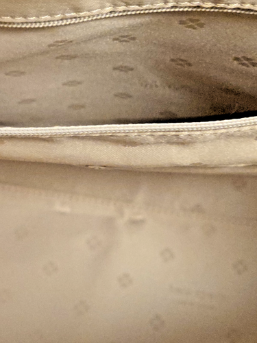 Kate Spade Pebbled Leather Grey Large Tote Bag Beige Liner - Picture 3 of 5