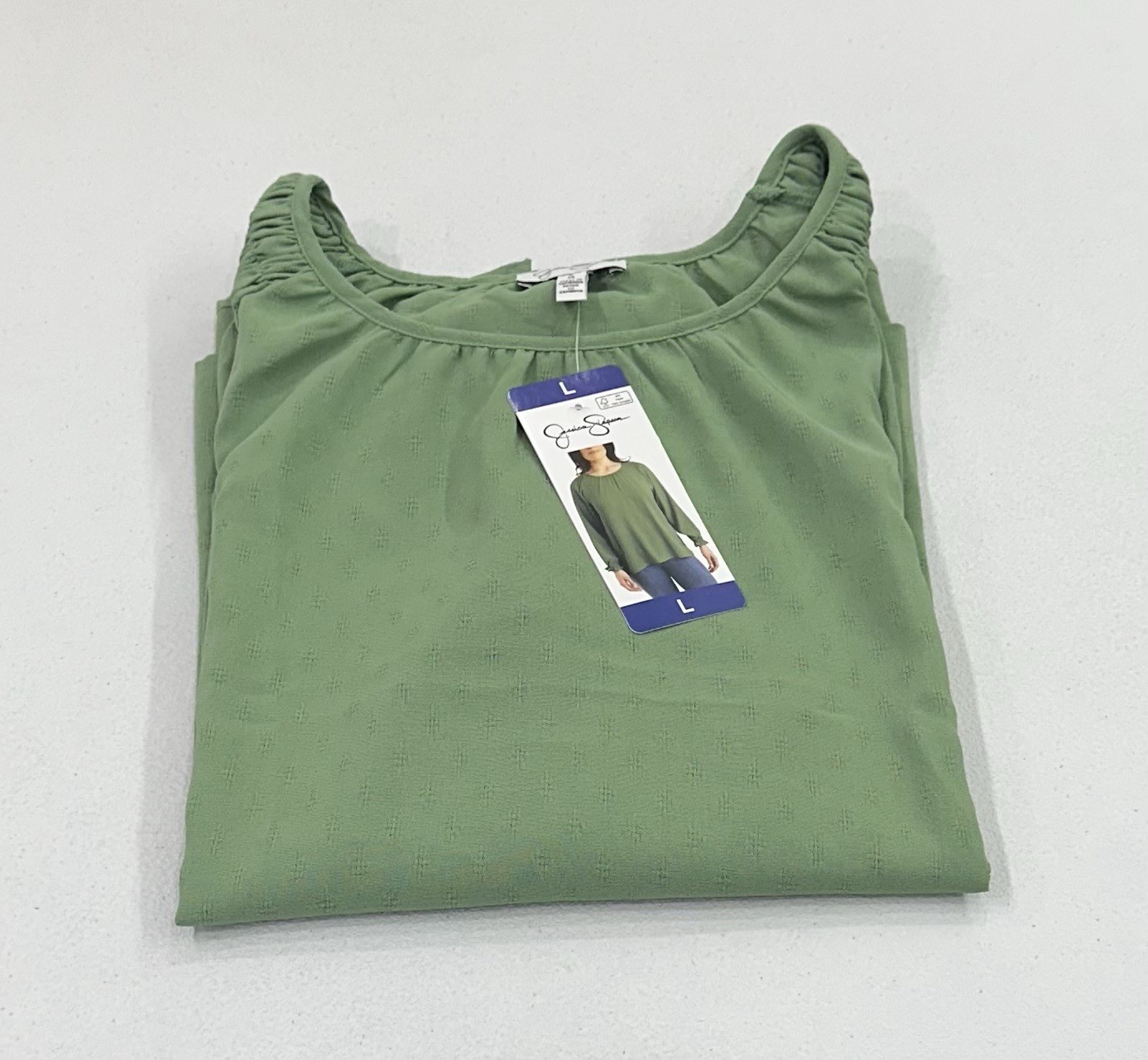 Jessica Simpson Women's Textured Blouse, Green, Size L