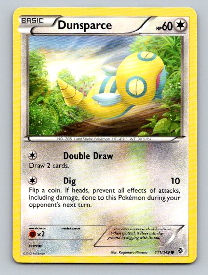 2012 Pokemon Card Boundaries Crossed Dunsparce 111/149
