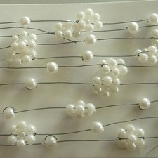 Haarschmuck Haardraht Deko Perlendraht Perle Hochzeit Taufe 1,8m // 1,38€/m