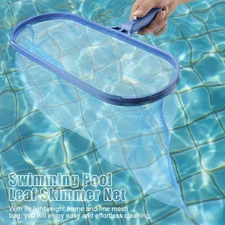 Blue Plastic Leaf Skimmer Fine Mesh Net Deep Bag Swimming Pool Pond Tub Cleaning