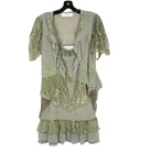 MY PRETTY ANGEL 2Pc Silk Blend LACE & CHIFFON RUFFLES Jacket/Dress OUTFIT Sz M