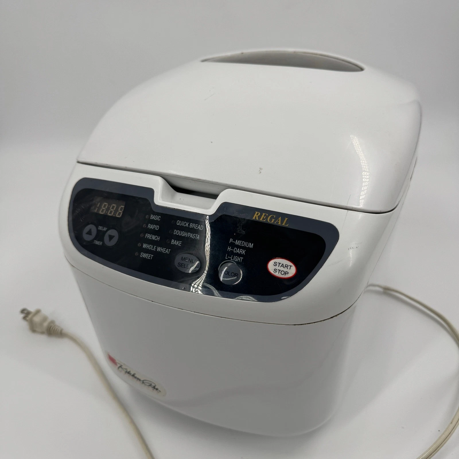 Regal Kitchen Pro Breadmaker Model K6725 White Bread Machine with Dough Setting