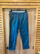 FatFace green trousers size 12 womans slim fit long leg cotton linen pants