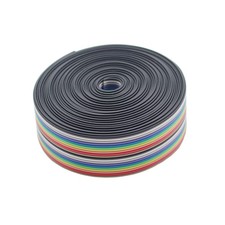 16ft/5m 20 Wire Rainbow Color Flat Ribbon IDC Wire Cable Data Signal Line