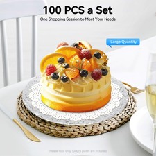 100x Silver 13" Round With Embossed Rim Charger Plates Wedding Dinner Light USA