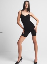 SKIMS Seamless Sculpt Mid-Thigh Bodysuit Shapewear Onyx size Large