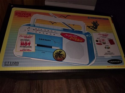 Crosley Stranger Things Surfer Boy Pizza Cassette Radio Bluetooth Recorder