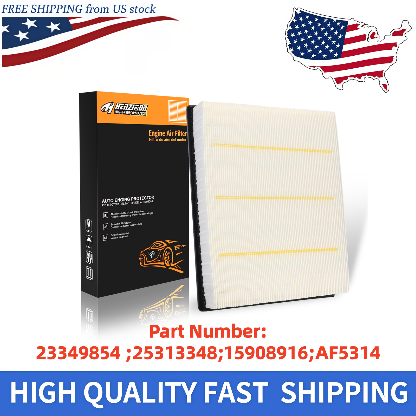 Engine Air Filter for GMC Sierra Yukon Chevrolet Suburban Tahoe Silverado 1500