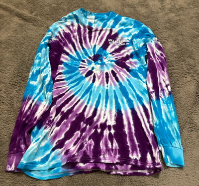 #ad Village Pump Tie Dye T Shirt Mens M Blue Purple Kelleys Island Ohio Lake Erie $14.99