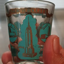New York City Painted Landmarks Glass Souvenir Collectible Shot Glass