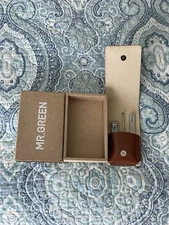 mr green nail travel set with leather case high quality gift box fantastic gift