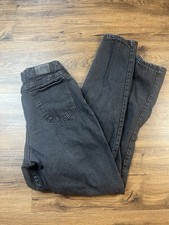 Vintage Lee Jeans Womens 14 Long Black high rise mom 90s USA made