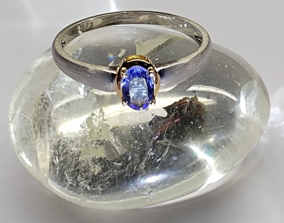 TANSANIT RING  1 STEIN ca. 6,5 x 4,5 mm, GR. 21(66) 925/- SILBER - Bild 4 von 4