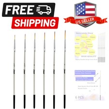 Script Liner Paintbrush 6 PCS Highly Flexible Liner Brush Extra Long Fine Poi...
