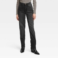 Women's High-Rise 90's Straight Jeans - Universal Thread Black Wash 00
