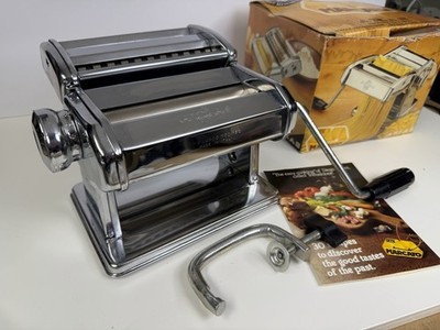 Marcato Atlas 150 Pasta Maker Italy W/ Clamp Handle Box Owners Man Recipes Nice