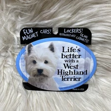 Prismatix  “Life’s better with a highland terrier” Fun Magnet, 6 in x 4 in