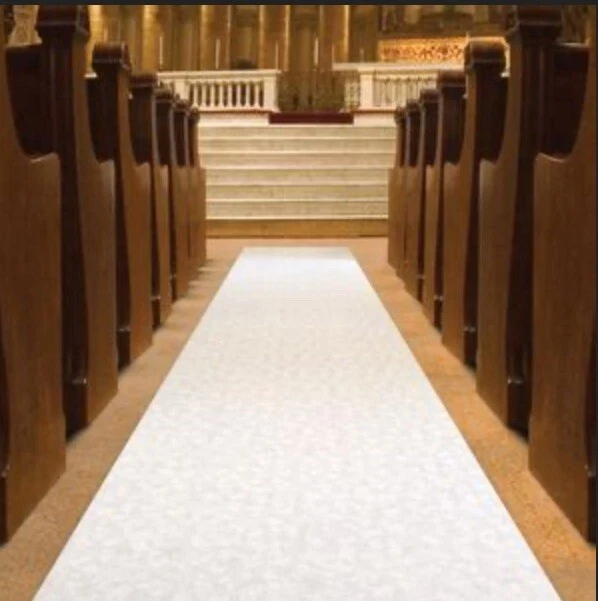 Pasillo de boda corredor Beistle 53026 Elite blanco/rosas interior/exterior 36” X 100’ Foto 2 de 4