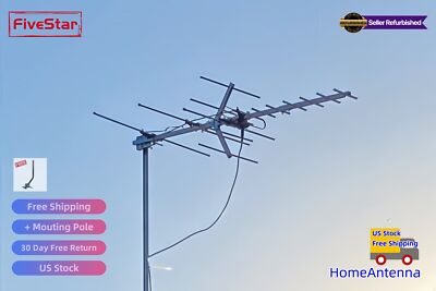Yagi TV Antenna Heavy Duty Outdoor 200 Mile Range for Reliable HD Signal