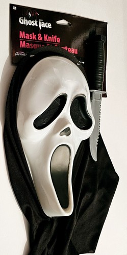 FUN WORLD SCREAM GHOSTFACE MASK & KNIFE SET HALLOWEEN BRAND NEW FAST SHIPPING - Picture 4 of 5