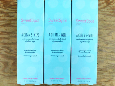 Lot Of 3 SweetSpot Labs A Clean S-wipes, Intimate Prebiotic Cleansing Serum NIB