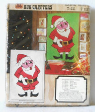  T-611 VINTAGE RUG CRAFTERS "SANTA CLAUS" 2' BY 3' TUFTING WALL HANGING KIT NIP 