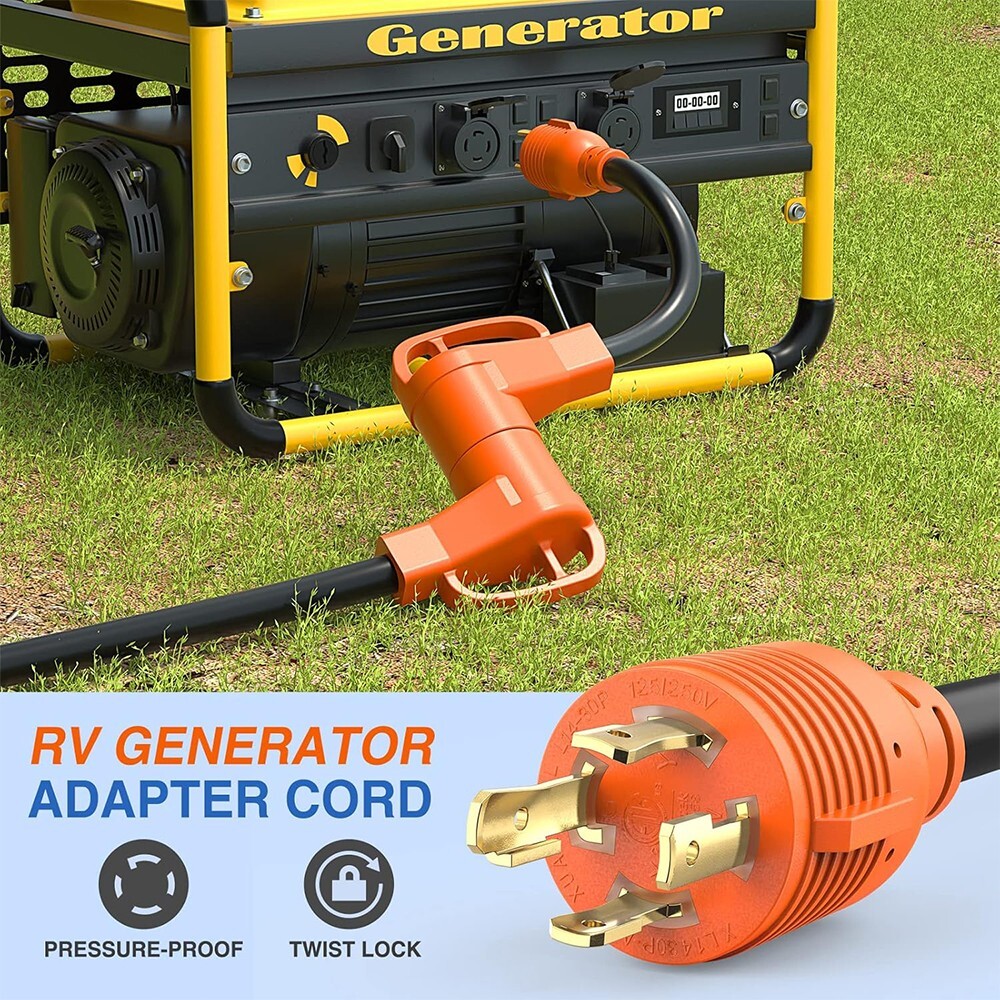4 Prong 30 Amp to 50 Amp Generator to RV/EV Adapter Cord, NEMA L14-30P ...