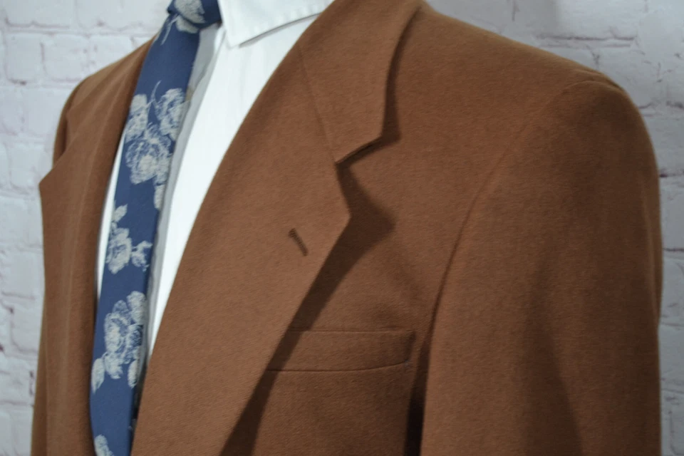 FIORAVANTI COUTURE Hombres Marrón CACHEMIRA Abrigo Deportivo Traje Chaqueta TALLA 41S Foto 2 de 4