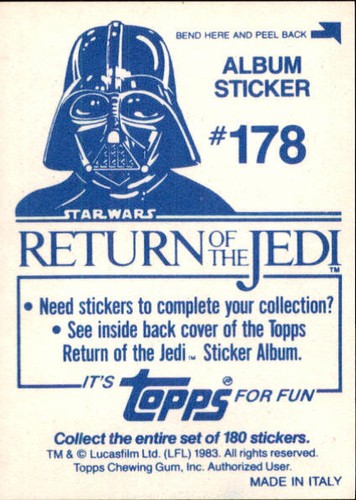 Star Wars ROTJ Trading Card Sticker Album Complete Your Set You Pick 1983 Topps - Bild 351 von 355