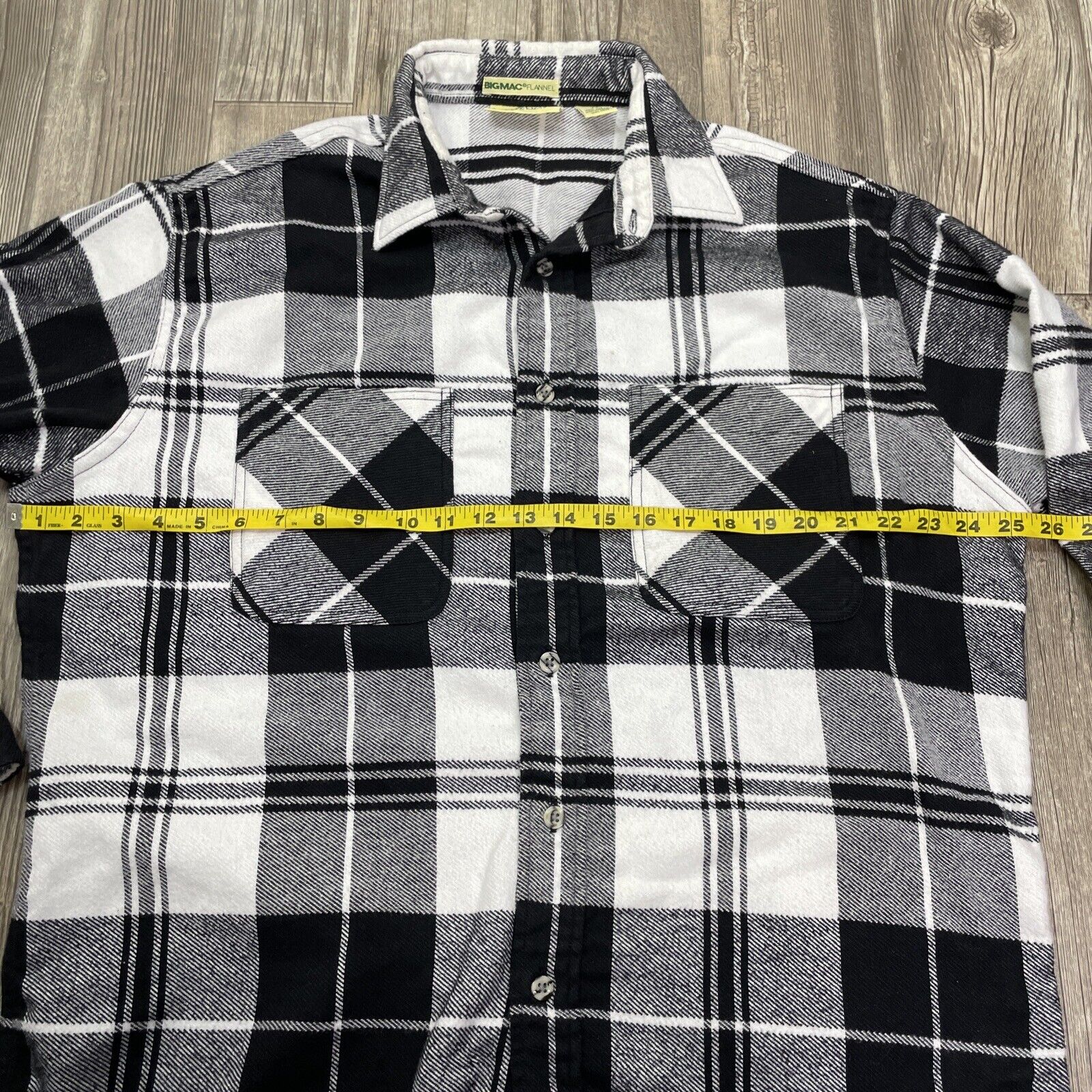Vintage Big Mac Flannel Shirt Mens XL Black White… - image 6