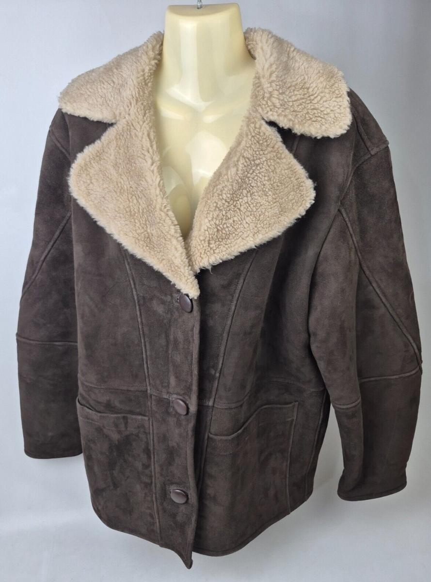 Reformation Veda Women's Brown Suede Luca Faux Shearling Jacket