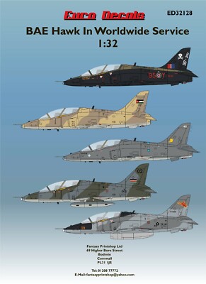 Euro Decals Bae Hawks IN Welt Breit Service 1:3 2 Maßstab ED-32128
