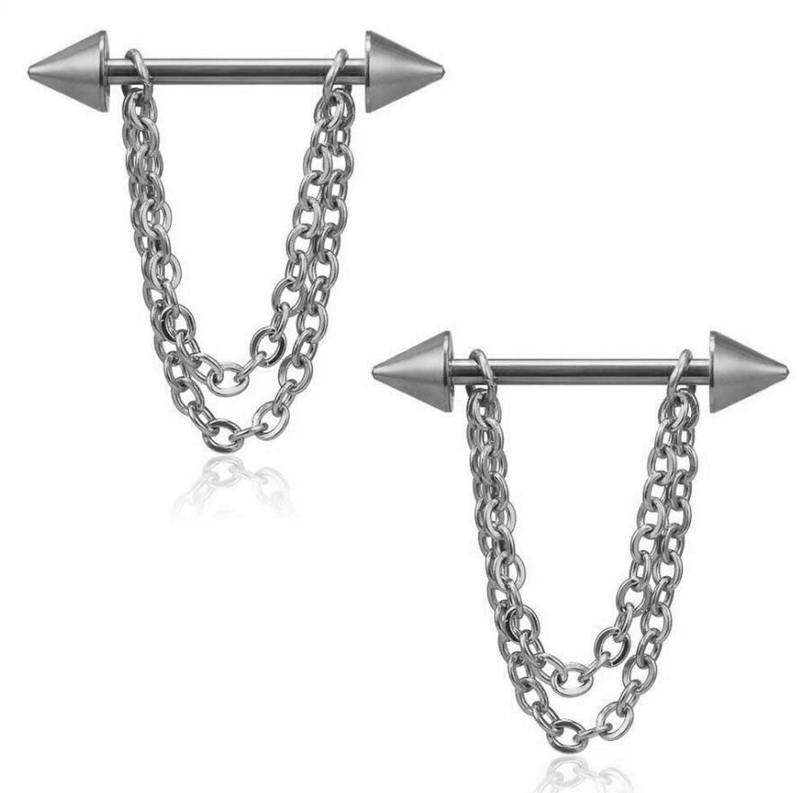 HOT Silver Gold Chain Nipple Piercing Ring / Shield / Surgical Steel