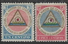 Salvador Scot # 175 - 176 Mint Never Hinged General Issue vintage Stamps