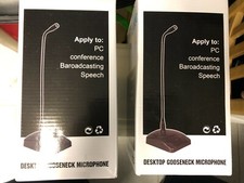 LOT OF 2 -DESKTOP GOOSENECK MICROPHONE TH97 WITH 1/4" MALE STEREO PLUG CABLE