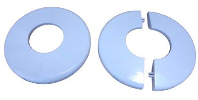 Set Of 2 Split Pool Ladder Escutcheon Covers Fits 1.90'' Rail SP1041 White