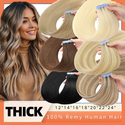 Remy human hair tape in 9A human hair extensions hair extension thick Balayage 