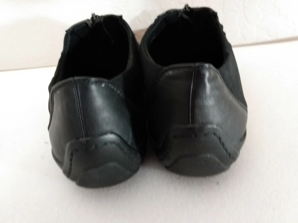 ZAPATOS PLANOS MUJER LAURA SCOTT TALLA 11 M NEGROS Nylon Cuero Cremallera 83710 Foto 4 de 4