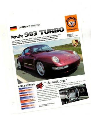 1995/1996/1997 PORSCHE 993 911 TURBO SPEC SHEET/Brochure/Prospekt