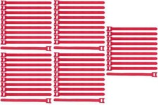 50 x Cable Hook and Loop 200 x 25mm Red Cable Hook and Loop Cable Ties Hook and Loop Ties VT